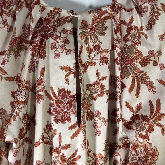 Misa Los Angeles Kara Dress Falling Floral Satin Mini Dress Sz S Ruched Cut-Out - Picture 15 of 16